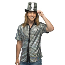 Stříbrná košile Disco velikost XL